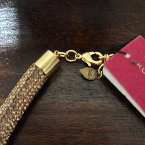 Kurt Geiger Gold and Brown Necklace with Eye Pendant - Picture 4 of 4